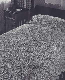 Vintage Crochet Pattern Irish Rose Bedspread Motif  