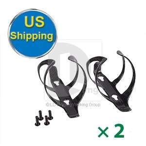 2PCS Carbon CYCLE Bicycle Bike Drink Water Bottle Cage Holder USA Ship 