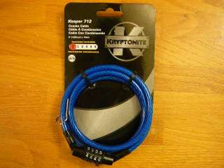   Keeper 712 Bike Bicycle Combo Cable Lock 7mm x 4 Blue  