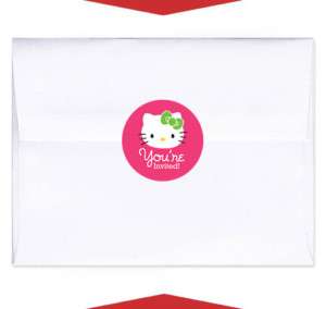 24 HELLO KITTY Birthday Party ENVELOPE SEALS  