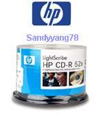 50 HP Lightscribe 52X CD R Blank Disc Media, NEW v.1.2  