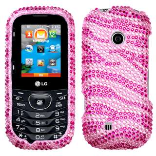 BLING Diamante Hard Phone Cover Case for LG COSMOS II 2 VN251 Zebra HP 