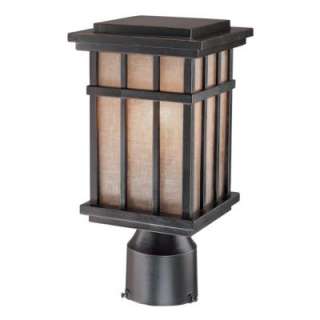 NEW 1 Light Mission Outdoor Post Lamp Lighting Fixture Black Bronze 