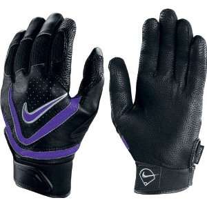  Nike Mens Diamond Elite VI Batting Gloves Black Purple 