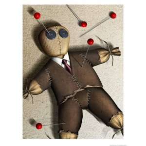  Businessman Voodoo Doll Giclee Poster Print, 18x24