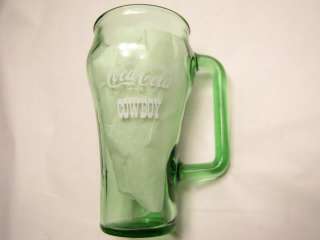 Rare Whataburger Cowboy Coke Green Glass Handle  