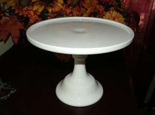 12 White Milk Glass Pedestal Cake Stand Plate  