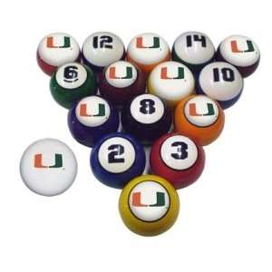  Miami Hurricanes Billiard Balls