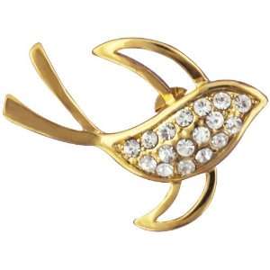   Gold Tone Clear Rhinestone Bird Animal Pin Brooch Pugster Jewelry