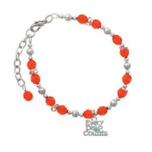   with Blue Water Drop Orange Czech Glass Beaded Charm Bracelet Jewelry