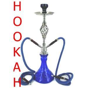   Water Shisha Pipes Huka Hooka 27 2 Hose Blue Glass 