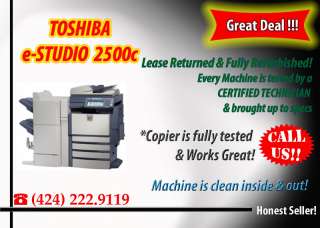 Toshiba E studio 2500C Color Copier Print/Fax/Scan LOW METER AVAILABLE 
