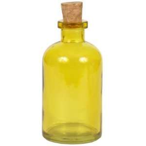 8 oz. Yellow Apothecary Glass Bottle