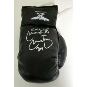   Martinez Autographed Black Boxing Glove SI   Autographed Boxing Gloves