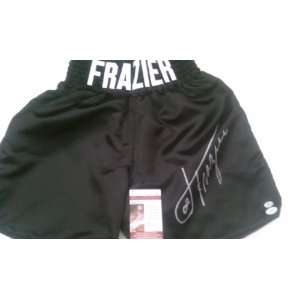  Joe Frazier Signed Black Boxing Trunks 