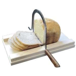 Bread Slicer Elite, Brushed Stainless Steel Guide and Maple Wood Bread 