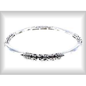  Bracelets Brighton Look Etched Floral and Smooth Design 