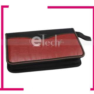 80 Capacity CD DVD Wallet Case Storage Bag Black Red  