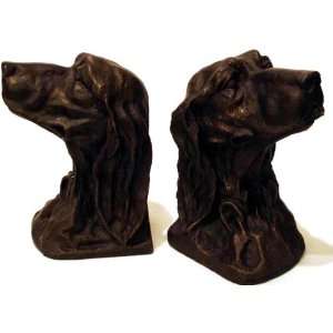  Dog Bookends 7 Inch High Iron with a Bronze Finish