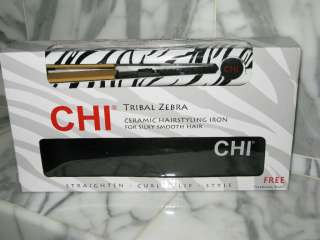 Chi Tribal Zebra Ceramic Hairstyling Iron. Straighten.Curl.Flip.FREE 