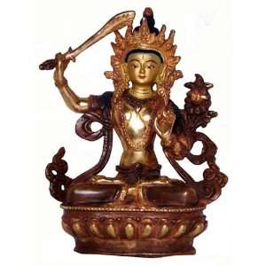    Tibetan Manjushri Handmade Buddha Statue, 6 Inches