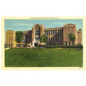   Postcard High School Building Radford Virginia 