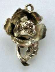 Vintage English NUVO ROSE Charm OPENS TO Enameled BEE  