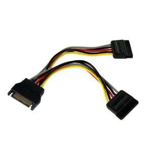   6in SATA Power Y Splitter Cable Adapter   M/F