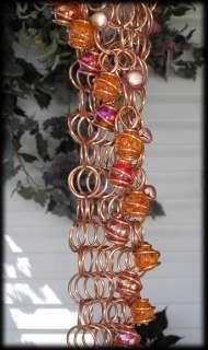 Medieval Chainmail Wind Chimes Copper Garden Original Glass Art Fairy 