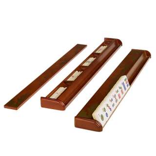 Wood Mahjong Racks w/ Pushers Mah jong Game Set  