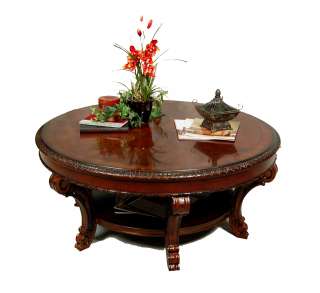 Old World Round Living Room Coffee Table  