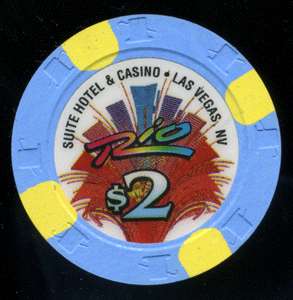 Casino Chips $2 RIO Las Vegas Poker Chip Unc  