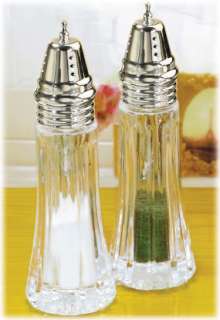 CRYSTAL CLEAR ALEXANDRIA SALT AND PEPPER SHAKERS NEW  
