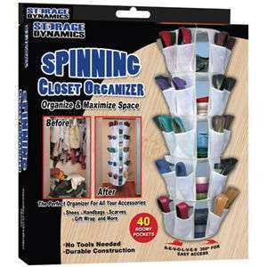 Spinning Closet Organizer Spins 360 Degrees 40 Pockets 017874003402 