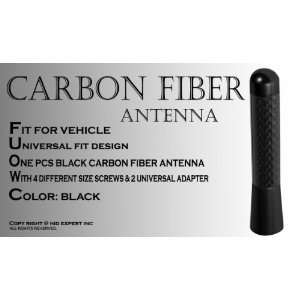   76mm 100% Carbon Fiber Black SHORT Universal Fit Antenna Automotive