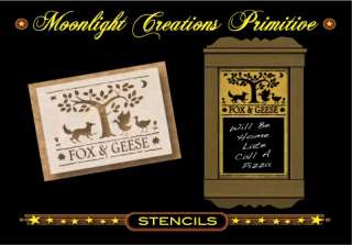 Primitive Stencil Design ~ Colonial Fox & Geese  