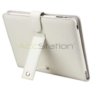 WHITE LEATHER FLIP CASE+Stylus FOR APPLE iPad 1 WIFI  