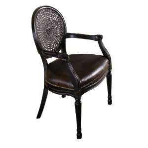  Cane Web Leather Accent Chair