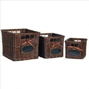   Basket Set with Chalkboards (Brown) (See Description)
