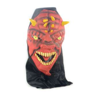   Horrible Rubber Halloween red&black Shroud face Mask Costume Accessory