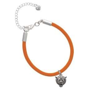   Small Wildcat   Mascot Charm on an Orange Malibu Charm Bracelet