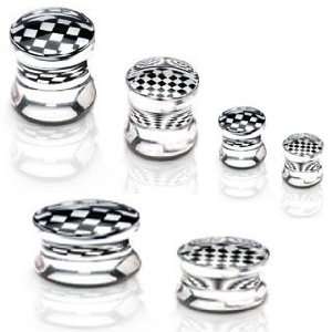  UV Checkers Logo Plugs 2g   Sold as a Pair Jewelry