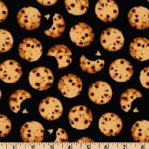  43 Wide Flannel Chocolate Chip Cookies Black Fabric By 