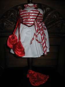 18 Candy Cane Stripe Ballerina Costume & Slippers for 18 American 