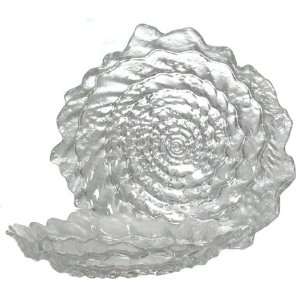  Clear Glass Conch Shell Bowl 11D, 2H