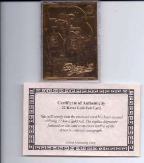 1998 DALE EARNHARDT 22 KT GOLD FOIL COLLECTORS CARD  