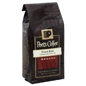 Peets Coffee French Roast, GROUND, 12 oz. (Pack of 2)