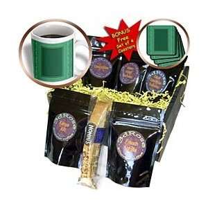  green striped and damask ribbon frame   Coffee Gift Baskets   Coffee 