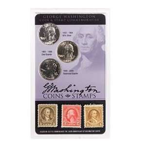  George Washington Coin & Stamp Set in Acrylic Holder 