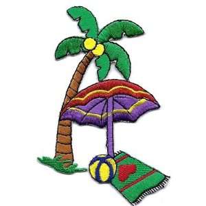 Palm Tree, Umbrella, Towel & Ball/Iron On Applique